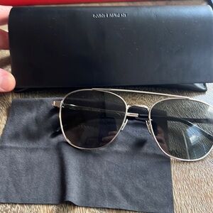 Saint Laurent Mens Avaitors silver Black 55-18-145 only worn a few times